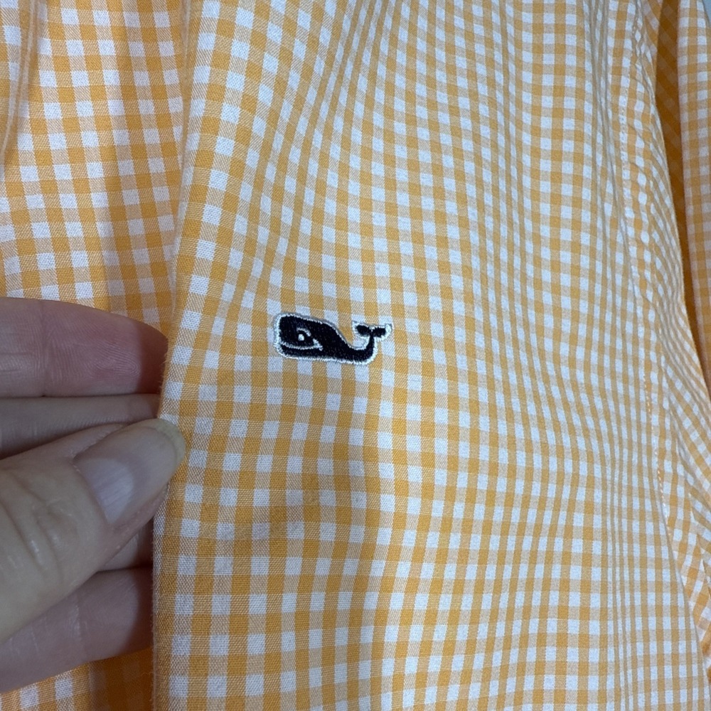 Vineyard Vines Whale Slim Fit Shirt Mens L Classic Fit Peach Plaid Button-Down - Picture 4 of 10